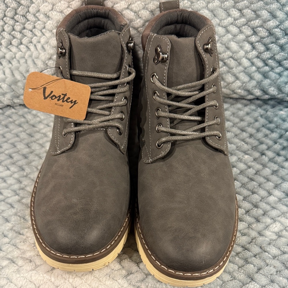 Vostey Men's Charcoal Chukka Boots